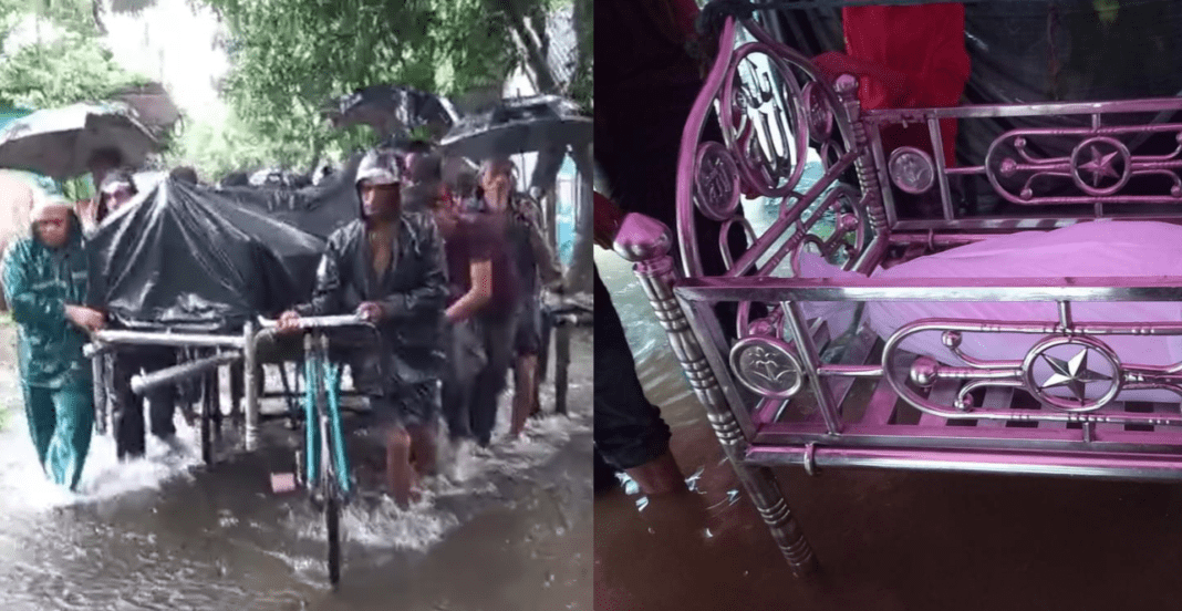 বন্যায় দুর্ভোগ: পারিবারিক কবরস্থানে দাফন হয়নি যুবকের মরদেহ