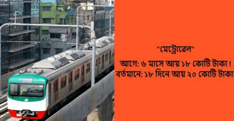 মেট্রোরেলের আয় নিয়ে ভাইরাল তথ্যটি ভুয়া 